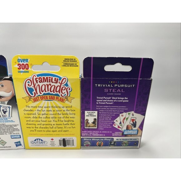 Travel Card Games 4 Pack - Monopoly, Trivial Pursuit, Family Charades *Read* - Picture 11 of 11